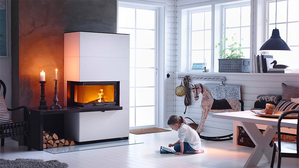 Insert bois vitré d'angle Contura