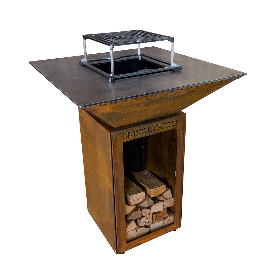 Lou Bouscarian carré - Brasero en acier corten Le Bouscatier