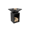 OFYR Classic Storage Black 100 – brasero plancha acier noir avec rangement bois
