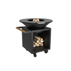 OFYR Classic Storage Black 100 PRO – brasero plancha acier noir sur roues