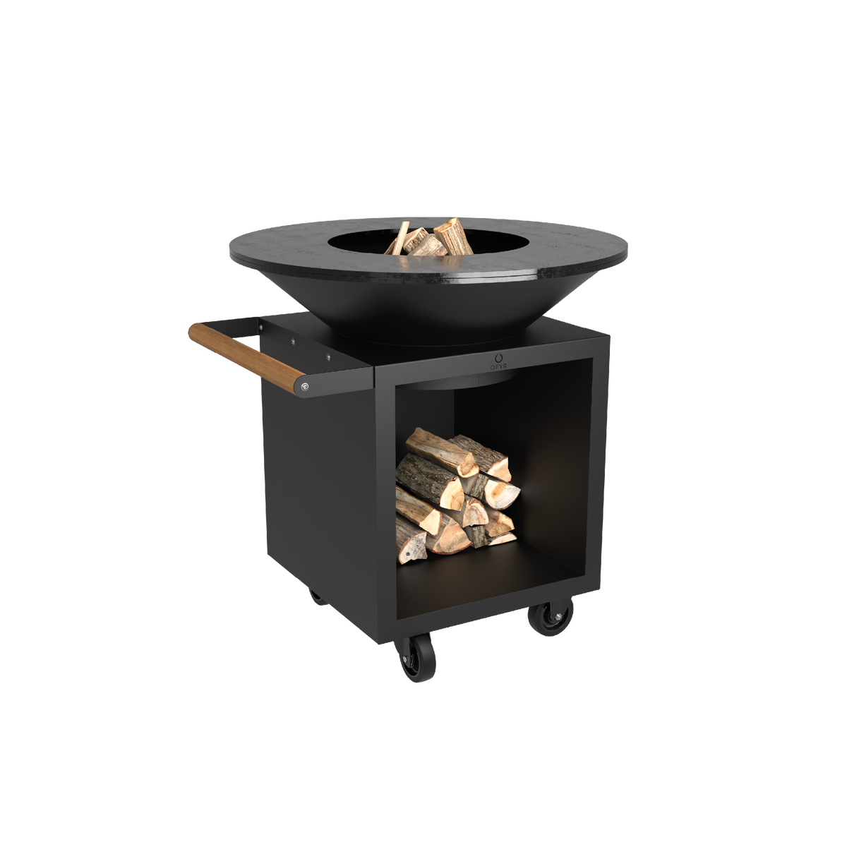 OFYR Classic Storage Black 100 PRO – brasero plancha acier noir sur roues