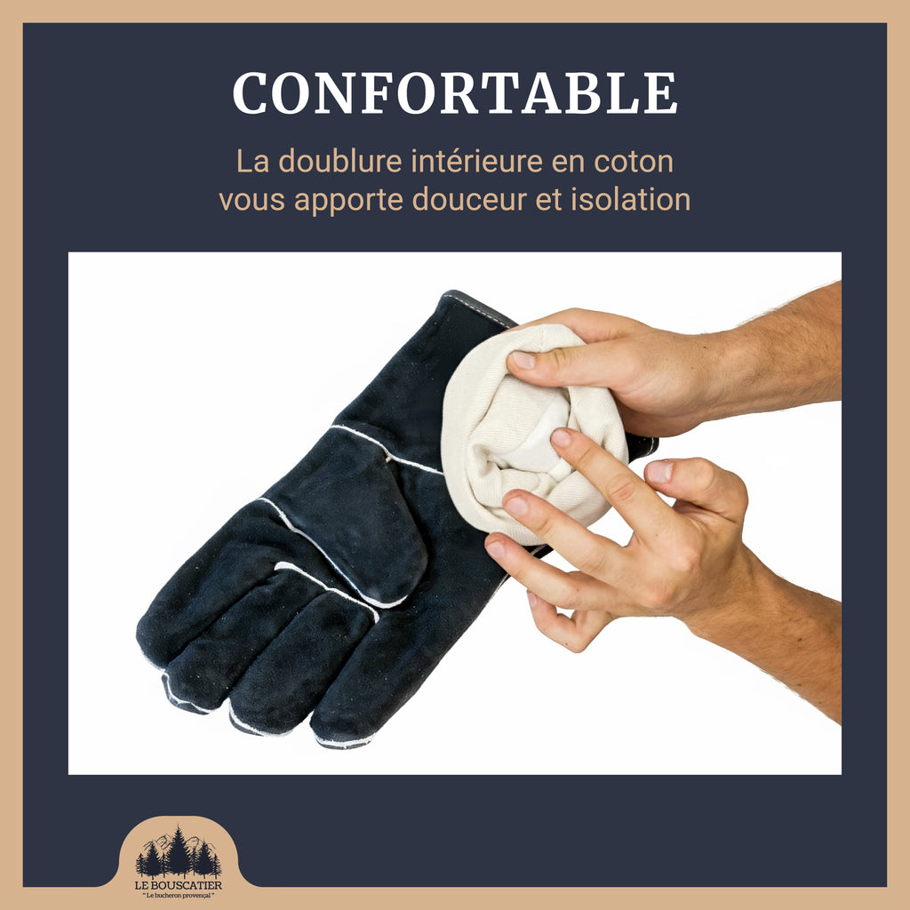 Gants anti-chaleur en cuir