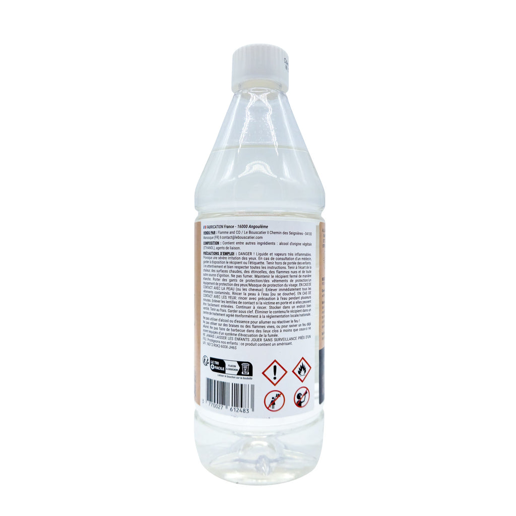 Gel Allume-Feu 1L – Origine Végétale – Allumage Rapide et sans Odeur – Barbecue, Cheminée, Poêle, Insert, Brasero