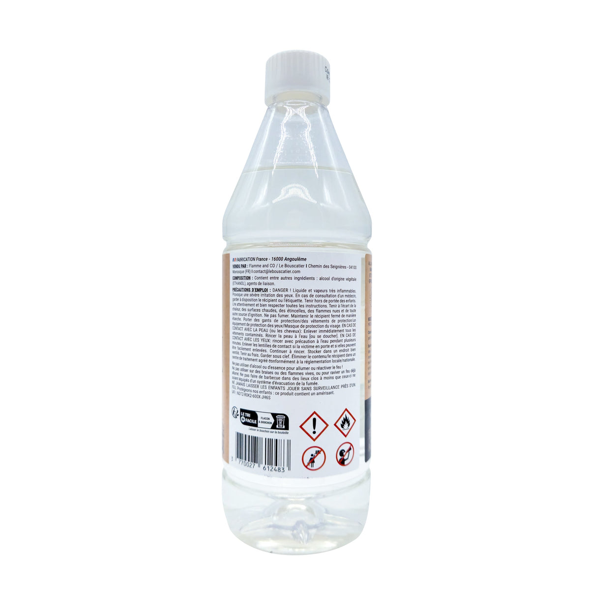 Gel Allume-Feu 1L – Origine Végétale – Allumage Rapide et sans Odeur – Barbecue, Cheminée, Poêle, Insert, Brasero