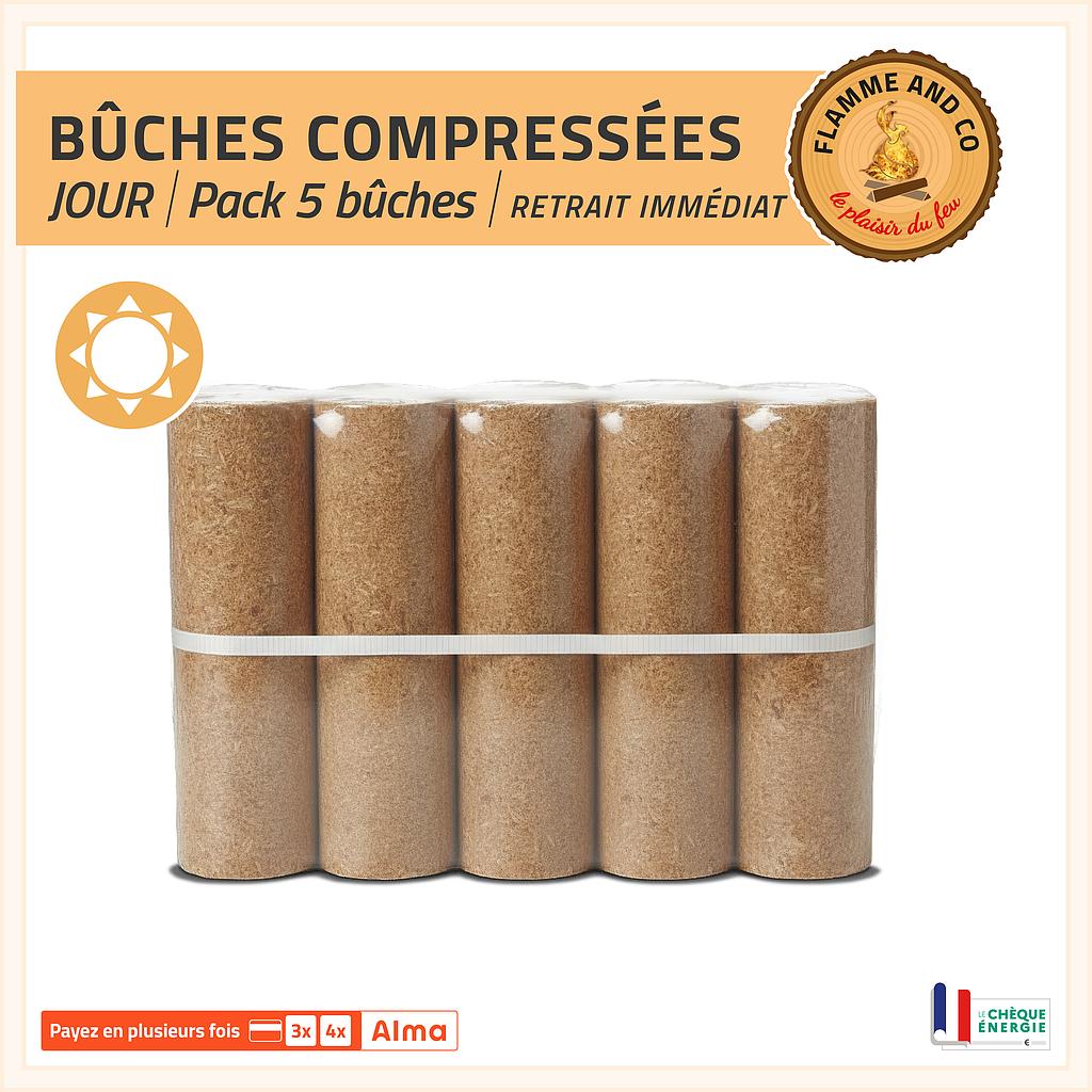 Bûches compressées de jour