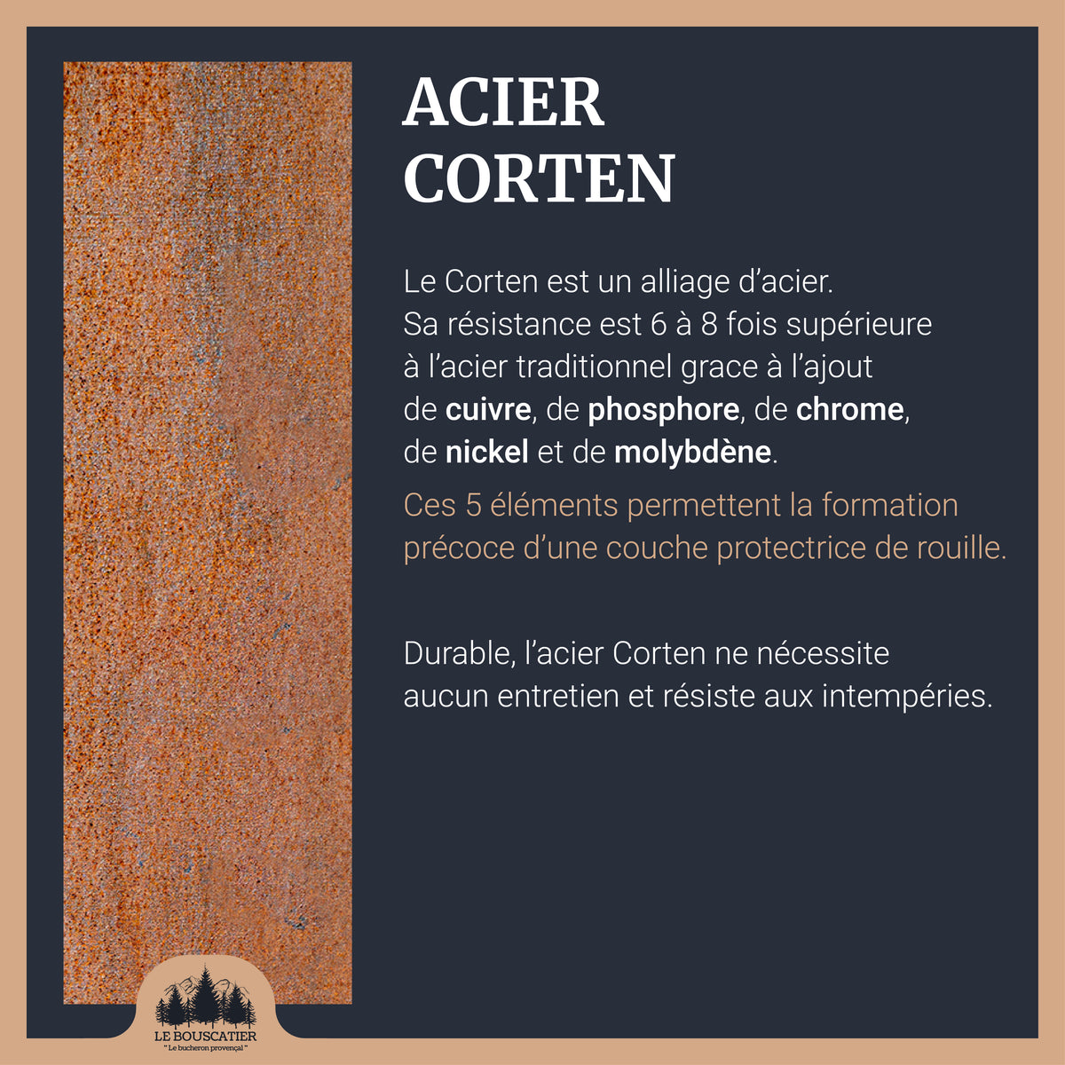 Lou provençau carré - Brasero plancha en acier corten - Le Bouscatier