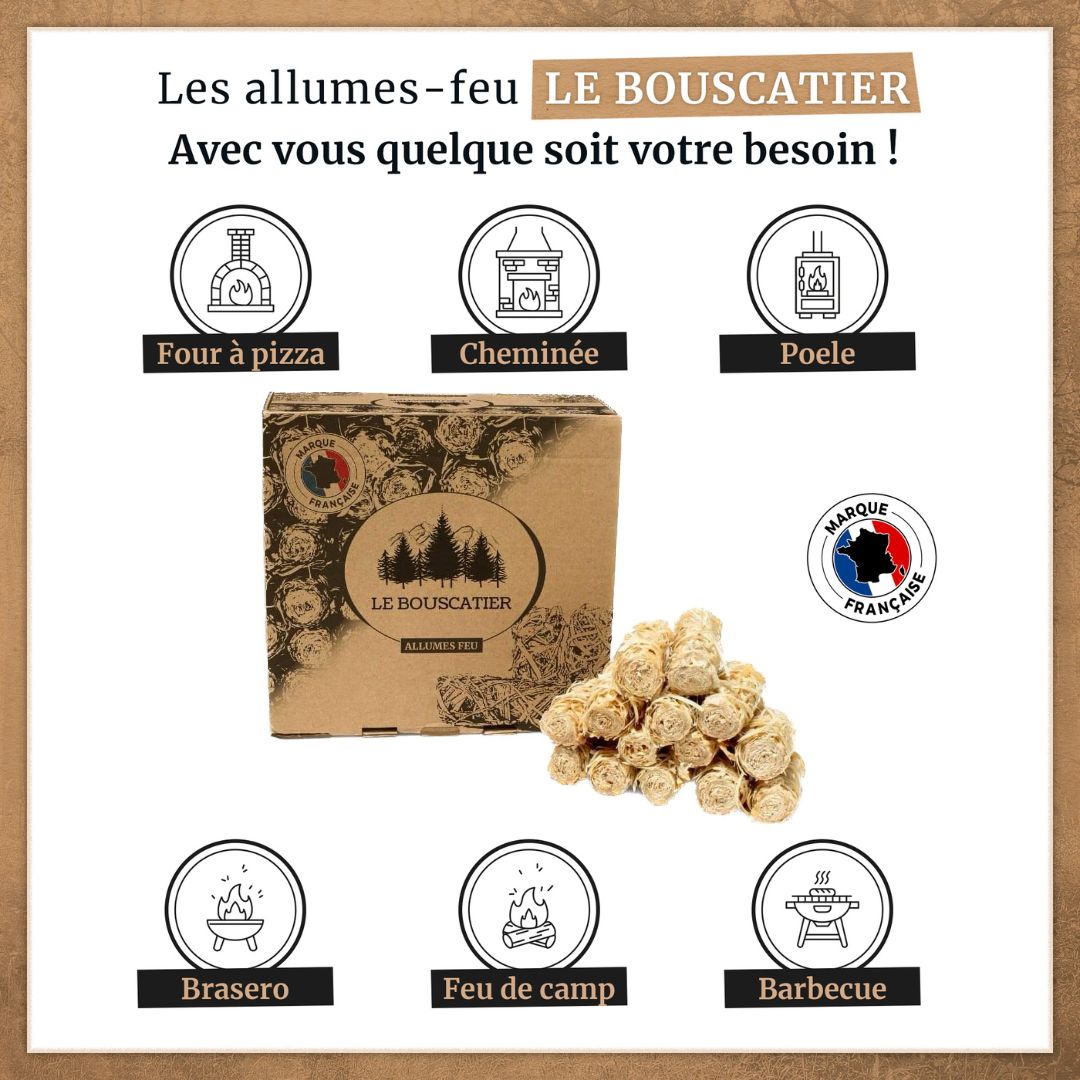 Allume-feu en laine de bois 100 % naturel — Le Bouscatier