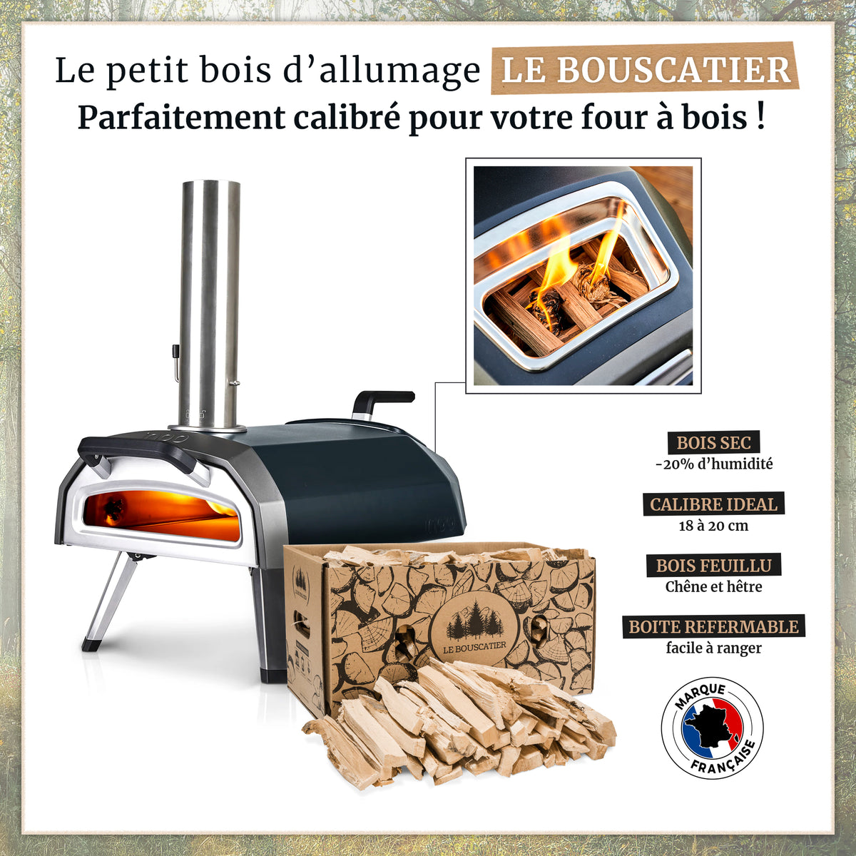 Carton 20L bois d'allumage - Le Bouscatier