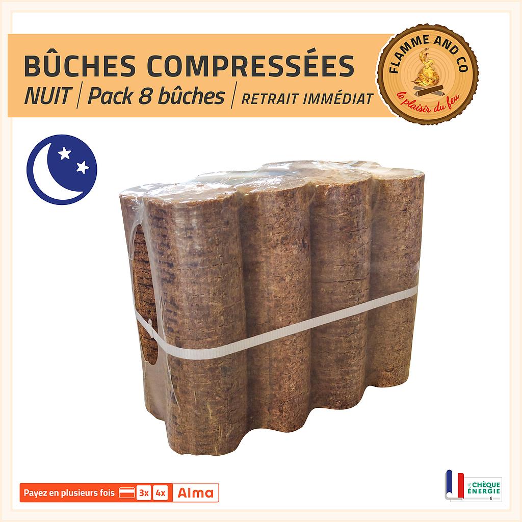 Bûches compressées de nuit