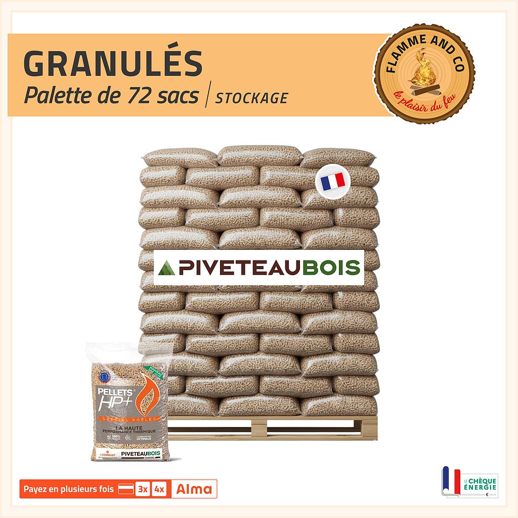 72 sacs granulés Piveteau stockés 10 mois
