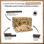 Carton 20L bois d'allumage - Le Bouscatier