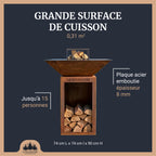 Lou Bouscarian carré - Brasero en acier corten Le Bouscatier
