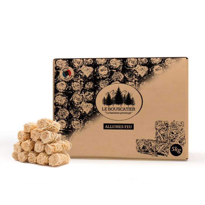 Allume-feu laine de bois — carton de 5 kg