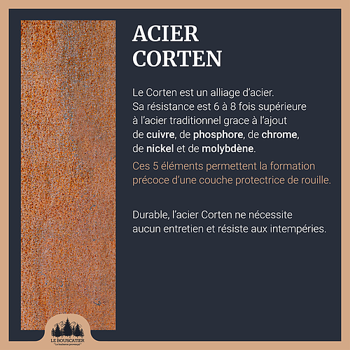 Lou Bouscarian Rond diam 74cm - Brasero en Corten grille et stop food inclus 