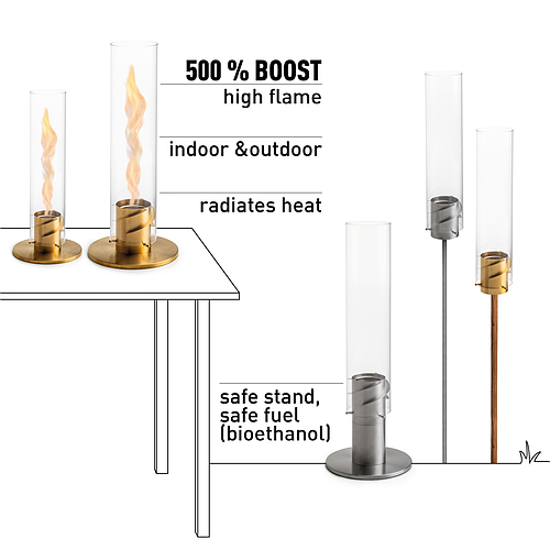 Spin 120 Black - Feu de table à l'éthanol 2