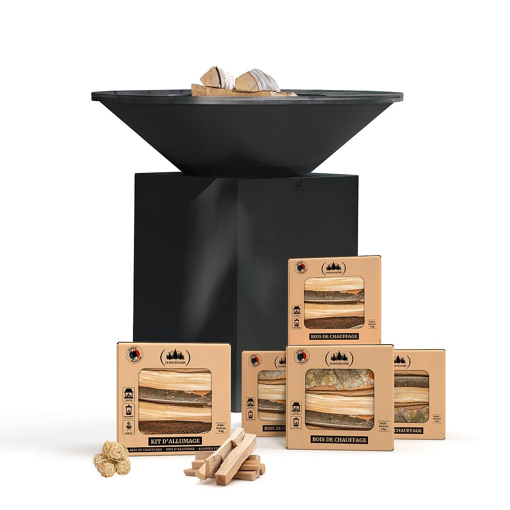 Location ofyr 100 Black avec livraison, montage et démontage sur votre événement + 5x cartons de bois 30cm