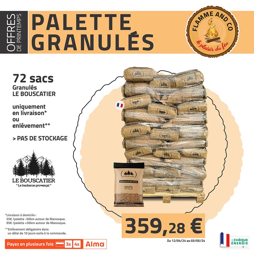 72 sacs granulés Le Bouscatier 