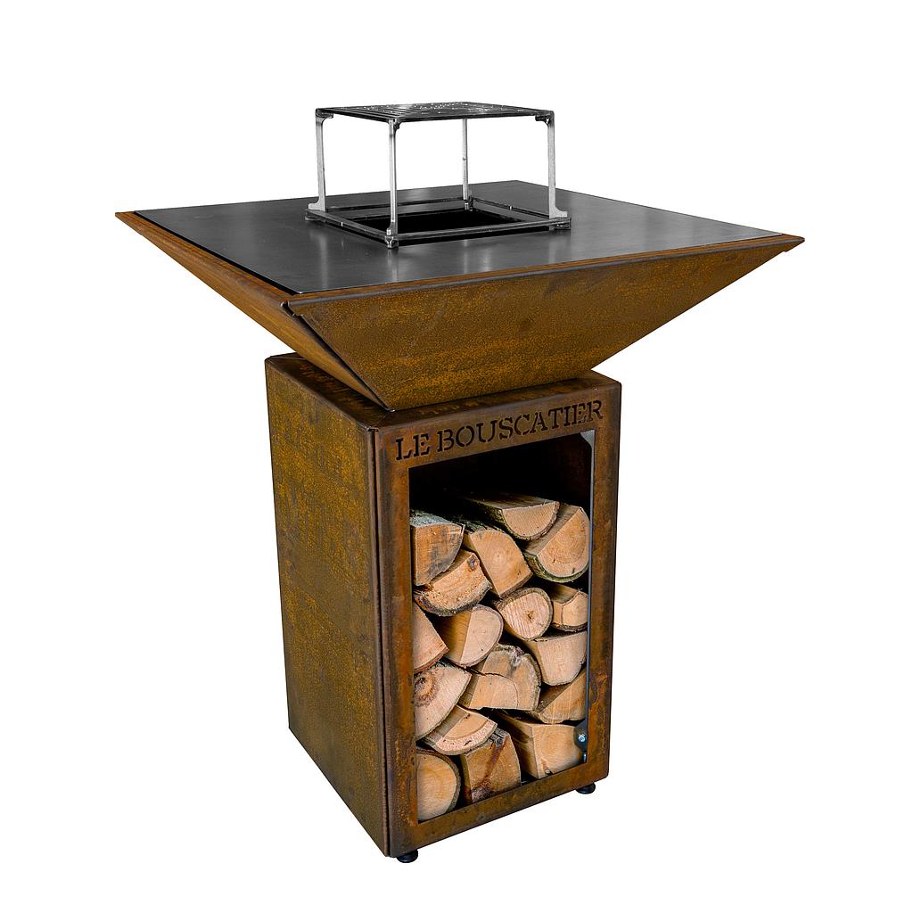 Lou provençau carré - Brasero plancha en acier corten - Le Bouscatier
