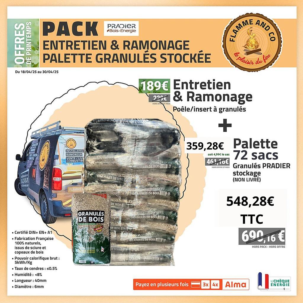 Pack entretien + 72 sacs granulés Pradier