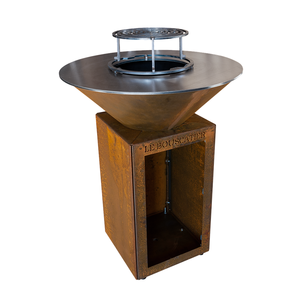 Lou Bouscarian Rond diam 74cm - Brasero en Corten grille et stop food inclus 